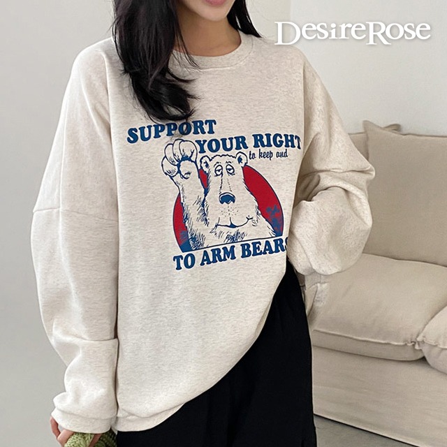여성 기모 라운드넥 티셔츠 4color